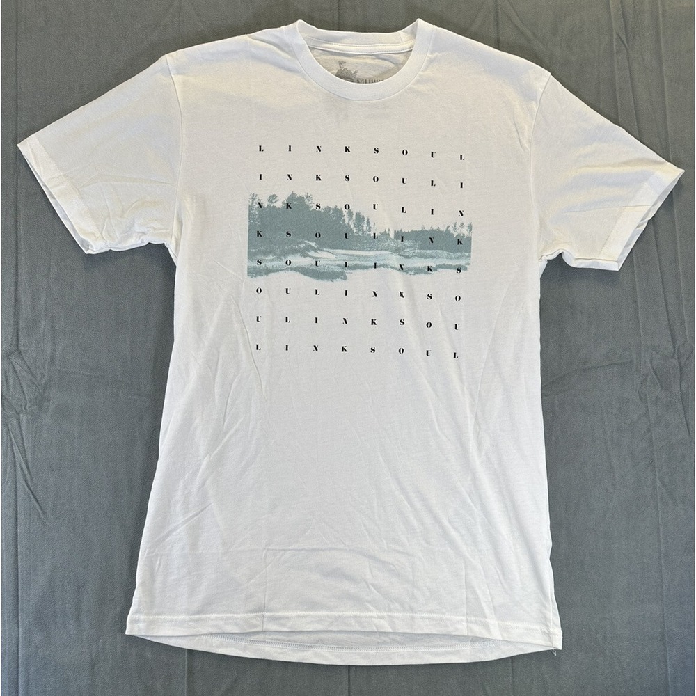 Linksoul Golf TShirt White Short Sleeve Mens Small Graphic Tee NEW